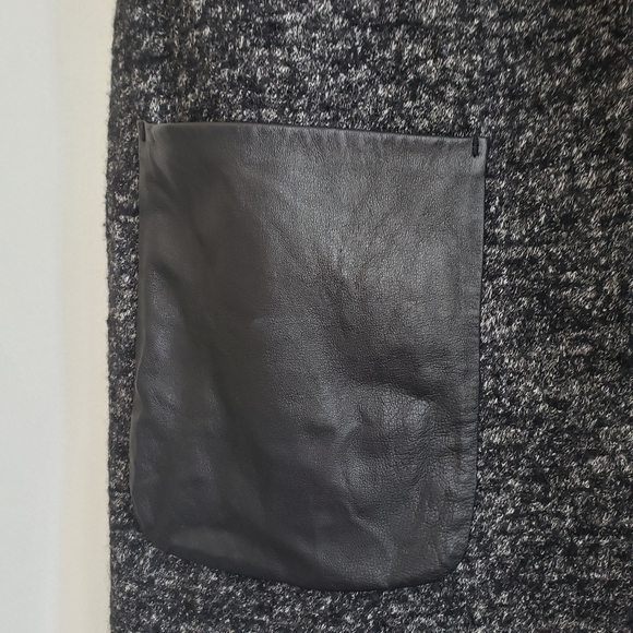 * SOLD * Madewell Leather Pocket Wool Sheath Dress … - Picture 5 of 9